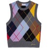 Harlequin wool mix knit vest