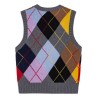 Harlequin wool mix knit vest