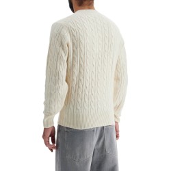 classic fit cable knit wool pullover