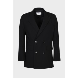 Double Breasted Oversize Jacket In Black