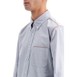 button-down shirt with gros-grain trim