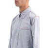 button-down shirt with gros-grain trim