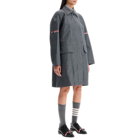 waterproof technical wool coat with rwb stripes