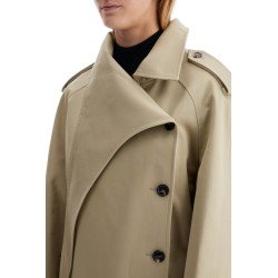 long trench coat with asymmetrical closure