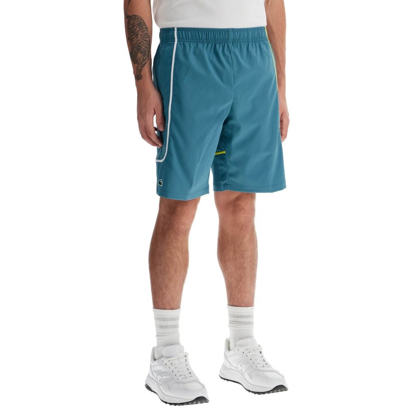 sporty bermuda shorts with contrasting stitching