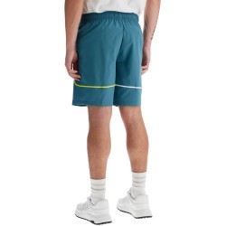 sporty bermuda shorts with contrasting stitching