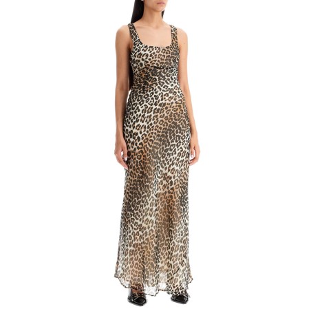 maxi chiffon animal print dress