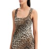 maxi chiffon animal print dress