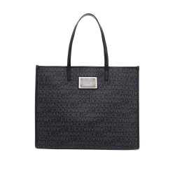 large jacquard-coated tote bag