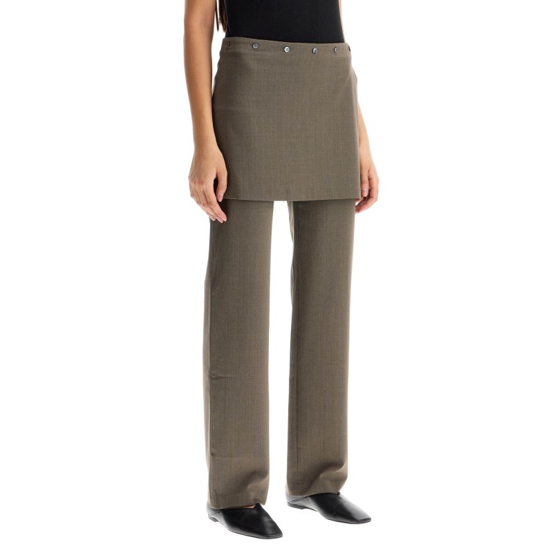 lander pants with overlapping skirt overlay