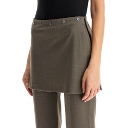 lander pants with overlapping skirt overlay