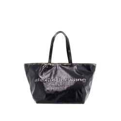 leather punch tote bag with