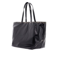 leather punch tote bag with