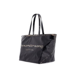 leather punch tote bag with