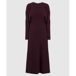 Victoria Beckham Burgundy Midi Dress