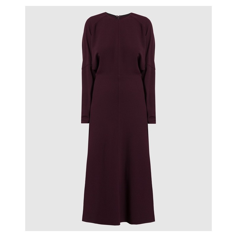 Victoria Beckham Burgundy Midi Dress