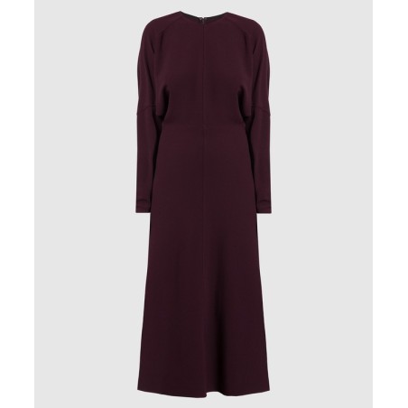 Victoria Beckham Burgundy Midi Dress