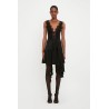 Victoria Beckham Lace Detail Ruffle Mini Dress In Black