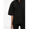 Victoria Beckham Contrast-Stitch Short-Sleeve Shirt