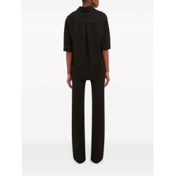 Victoria Beckham Contrast-Stitch Short-Sleeve Shirt