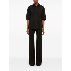 Victoria Beckham Contrast-Stitch Short-Sleeve Shirt