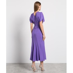 Victoria Beckham Purple Midi Dress