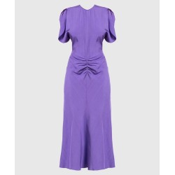 Victoria Beckham Purple Midi Dress