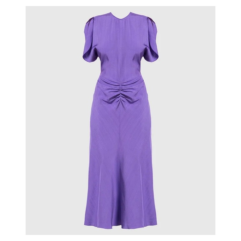 Victoria Beckham Purple Midi Dress