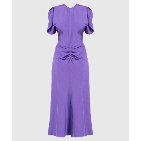 Victoria Beckham Purple Midi Dress