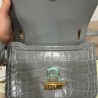 Burberry Elongated Tb Croc Embossed Leather Crossbody Bag