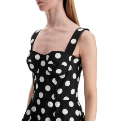 polka dot print strapless mini dress