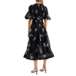 floral pleated midi dress