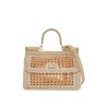 'extended sicily handbag in straw and raff