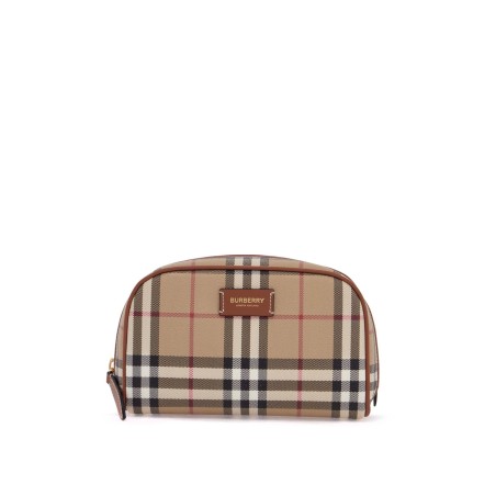 small beauty case with check pattern