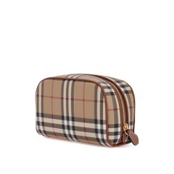 small beauty case with check pattern