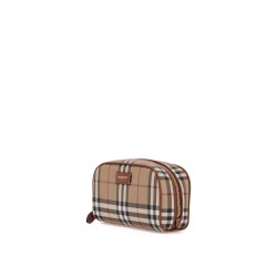 small beauty case with check pattern