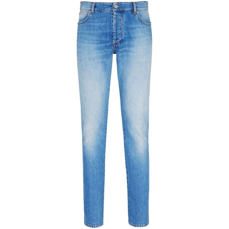 6 pkt slim blue denim pants