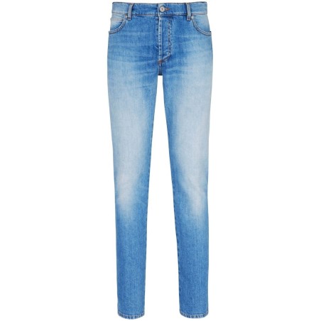 6 pkt slim blue denim pants