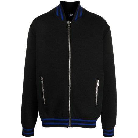 Knitted zipped bomber