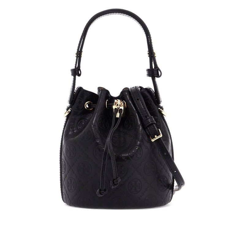 mini t monogram leather bucket bag