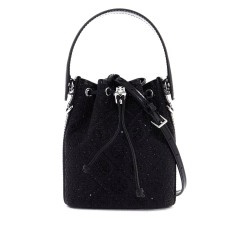 monogram t bucket bag with rhinest