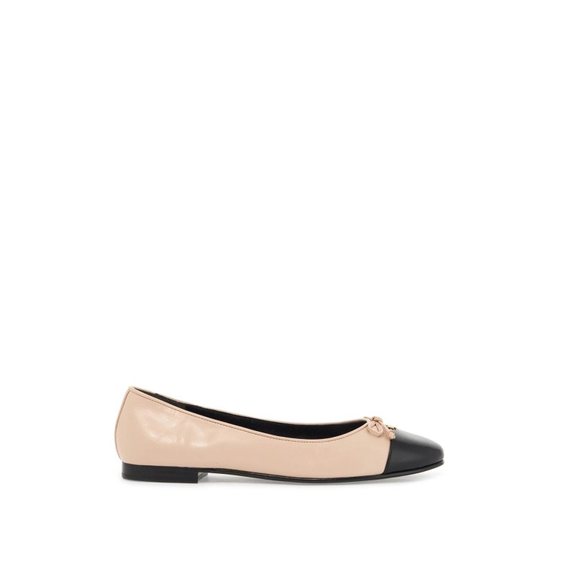 ballet flats with contrasting toe