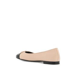 ballet flats with contrasting toe