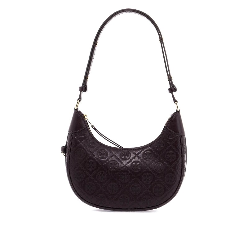 half-moon leather t monogram bag