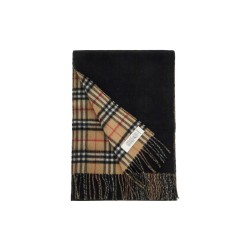 reversible cashmere check scarf