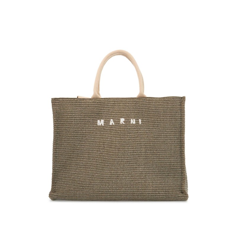 large raffia effect tote bag