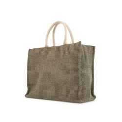 large raffia effect tote bag