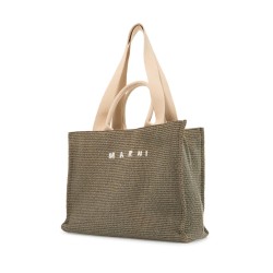 large raffia effect tote bag