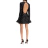 'open-back sequin mini dress