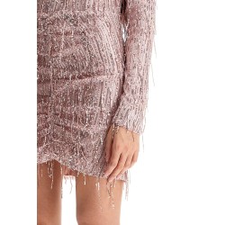 mini dress with sequin fringe details